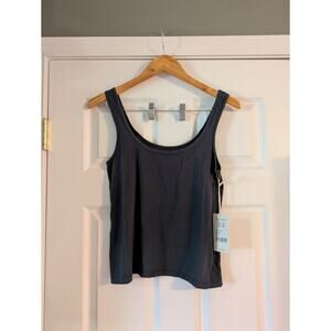 MATE The Label Organic Cotton Layering Tank in Midnight Washed Black NWT S